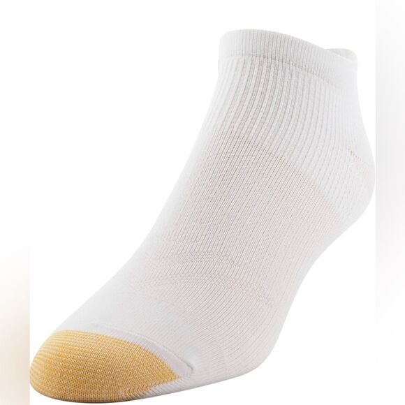 NWT GOLDTOE Men's White Nylon Lite No Show Socks, 6-Pairs Shoe Size 6-12 - Picture 2 of 8